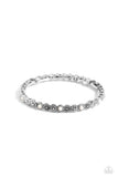 Floral Fast Lane - White Bracelet - Paparazzi Accessories Bracelet Bedazzle Me Pretty Mobile Fashion Boutique