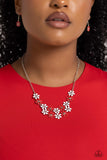 Floral Fever - Red Necklace - Paparazzi Accessories Necklace Bedazzle Me Pretty Mobile Fashion Boutique