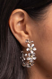 Floral Flamenco - Silver Earrings - Paparazzi Accessories Earrings Bedazzle Me Pretty Mobile Fashion Boutique