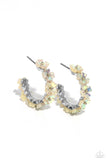Floral Focus - White Earrings - Paparazzi Accessories Earrings Bedazzle Me Pretty Mobile Fashion Boutique