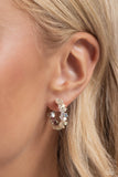 Floral Focus - White Earrings - Paparazzi Accessories Earrings Bedazzle Me Pretty Mobile Fashion Boutique