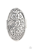 Floral Fortress - Silver Ring - Paparazzi Accessories Ring Bedazzle Me Pretty Mobile Fashion Boutique