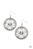 Floral Fortunes - Silver Earrings - Paparazzi Accessories Earrings Bedazzle Me Pretty Mobile Fashion Boutique