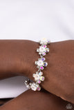 Floral Frenzy - White Bracelet - Paparazzi Accessories Bracelet Bedazzle Me Pretty Mobile Fashion Boutique