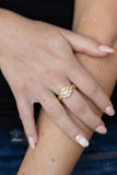Floral Frou-Frou - Gold Ring - Paparazzi Accessories Ring Bedazzle Me Pretty Mobile Fashion Boutique