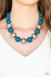 Floral Fusion - Blue Necklace - Paparazzi Accessories Necklace Bedazzle Me Pretty Mobile Fashion Boutique