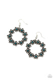 Floral Halos - Blue Earrings - Paparazzi Accessories Earrings Bedazzle Me Pretty Mobile Fashion Boutique