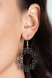 Floral Halos - Blue Earrings - Paparazzi Accessories Earrings Bedazzle Me Pretty Mobile Fashion Boutique