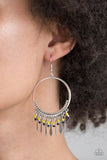Floral Serenity - Yellow Earrings - Paparazzi Accessories Earrings Bedazzle Me Pretty Mobile Fashion Boutique