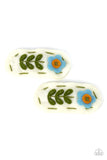 Floral Whimsy - Blue Hair Clip - Paparazzi Accessories Hair Clip Bedazzle Me Pretty Mobile Fashion Boutique