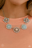Flower Crown - Blue Necklace - Paparazzi Accessories Necklace Bedazzle Me Pretty Mobile Fashion Boutique