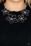 Flower Garden Fashionista - Silver Necklace - Paparazzi Accessories Necklace FS-Bedazzle Me Pretty Mobile Fashion Boutique