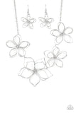 Flower Garden Fashionista - Silver Necklace - Paparazzi Accessories Necklace FS-Bedazzle Me Pretty Mobile Fashion Boutique