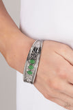 Flower Patch Picnic - Green Bracelet - Paparazzi Accessories Bracelet Bedazzle Me Pretty Mobile Fashion Boutique