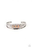 Flower Patch Picnic - Orange Bracelet - Paparazzi Accessories Bracelet Bedazzle Me Pretty Mobile Fashion Boutique