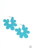 Flower Power Fantasy - Blue Earrings - Paparazzi Accessories Earrings Bedazzle Me Pretty Mobile Fashion Boutique