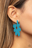 Flower Power Fantasy - Blue Earrings - Paparazzi Accessories Earrings Bedazzle Me Pretty Mobile Fashion Boutique