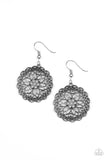 Flower Shop Sparkle - White Earrings - Paparazzi Accessories Earrings Bedazzle Me Pretty Mobile Fashion Boutique