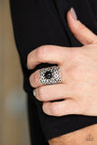 Flower Shower -  Black Ring - Paparazzi Accessories Ring Bedazzle Me Pretty Mobile Fashion Boutique