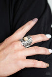 Flower Shower - Brown Ring - Paparazzi Accessories Ring Bedazzle Me Pretty Mobile Fashion Boutique