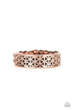 FLOWERBED and Board - Copper Ring - Paparazzi Accessories Ring Bedazzle Me Pretty Mobile Fashion Boutique