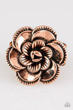 FLOWERBED and Breakfast - Copper Ring - Paparazzi Accessories Ring Bedazzle Me Pretty Mobile Fashion Boutique