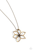 Flowering Fame - Brass Necklace - Paparazzi Accessories Necklace Bedazzle Me Pretty Mobile Fashion Boutique