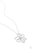 Flowering Fame - Silver Necklace - Paparazzi Accessories Necklace Bedazzle Me Pretty Mobile Fashion Boutique