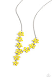 Flowering Feature - Yellow Necklace - Paparazzi Accessories Necklace Bedazzle Me Pretty Mobile Fashion Boutique