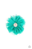 Flowering Fringe - Green Hair Clip - Paparazzi Accessories Hair Clip Bedazzle Me Pretty Mobile Fashion Boutique