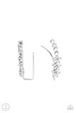 Flowery Finale - White Post Earrings - Paparazzi Accessories Post Earrings Bedazzle Me Pretty Mobile Fashion Boutique