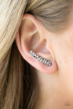 Flowery Finale - White Post Earrings - Paparazzi Accessories Post Earrings Bedazzle Me Pretty Mobile Fashion Boutique