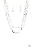 Fluent In Affluence - White Necklace - Paparazzi Accessories Necklace Bedazzle Me Pretty Mobile Fashion Boutique