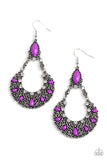 Fluent in Florals - Purple Earrings - Paparazzi Accessories Earrings Bedazzle Me Pretty Mobile Fashion Boutique