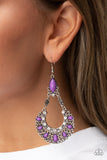 Fluent in Florals - Purple Earrings - Paparazzi Accessories Earrings Bedazzle Me Pretty Mobile Fashion Boutique