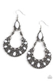 Fluent in Florals - White Earrings - Paparazzi Accessories Earrings Bedazzle Me Pretty Mobile Fashion Boutique