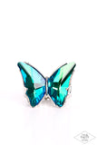 Fluorescent Flutter - Green Ring - Paparazzi Accessories Ring Bedazzle Me Pretty Mobile Fashion Boutique