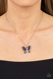 Flutter Forte - Purple Necklace - Paparazzi Accessories Necklace Bedazzle Me Pretty Mobile Fashion Boutique