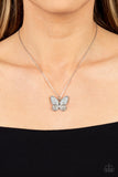 Flutter Forte - White Necklace - Paparazzi Accessories Necklace Bedazzle Me Pretty Mobile Fashion Boutique