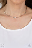Fluttering Fanatic - Gold Necklace - Paparazzi Accessories Necklace Bedazzle Me Pretty Mobile Fashion Boutique
