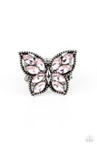 Fluttering Fashionista - Pink Ring - Paparazzi Accessories Ring Bedazzle Me Pretty Mobile Fashion Boutique