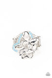 Fluttering Flashback - Blue Ring - Paparazzi Accessories Ring Bedazzle Me Pretty Mobile Fashion Boutique