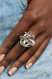 Fluttering Flashback - Blue Ring - Paparazzi Accessories Ring Bedazzle Me Pretty Mobile Fashion Boutique