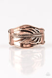 Fly Home - Copper Ring - Paparazzi Accessories Ring Bedazzle Me Pretty Mobile Fashion Boutique