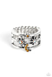 Fly Me To The Stars - Orange Ring - Paparazzi Accessories Ring Bedazzle Me Pretty Mobile Fashion Boutique