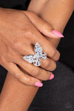 Flying Fashionista - Blue Ring - Paparazzi Accessories Ring Bedazzle Me Pretty Mobile Fashion Boutique