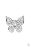 Flying Fashionista - White Ring - Paparazzi Accessories Ring Bedazzle Me Pretty Mobile Fashion Boutique