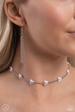 FLYING in Wait - White Necklace - Paparazzi Accessories Necklace Bedazzle Me Pretty Mobile Fashion Boutique
