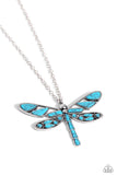 FLYING Low - Blue Necklace - Paparazzi Accessories Necklace Bedazzle Me Pretty Mobile Fashion Boutique