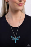FLYING Low - Blue Necklace - Paparazzi Accessories Necklace Bedazzle Me Pretty Mobile Fashion Boutique